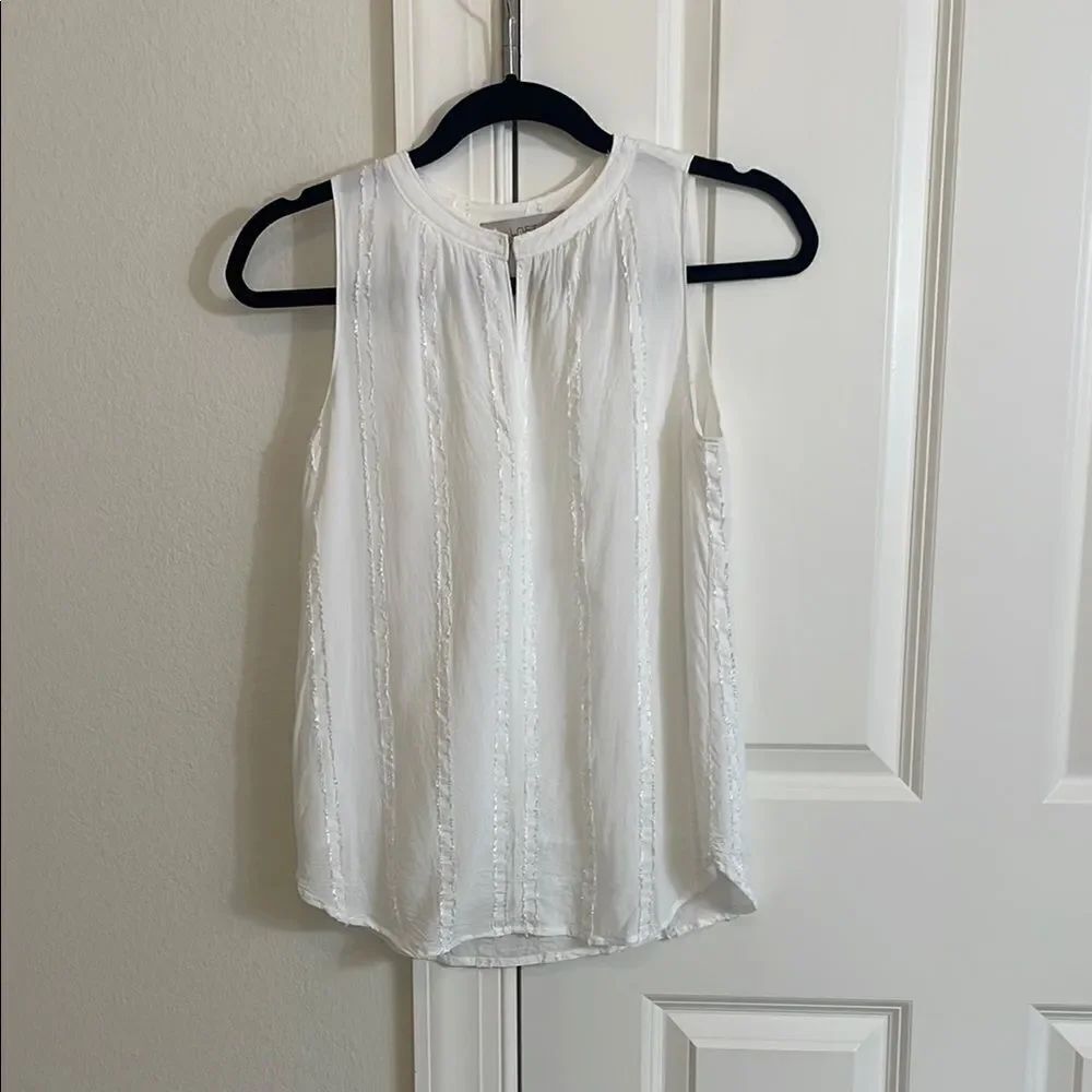 Loft Ivory Sleeveless Top